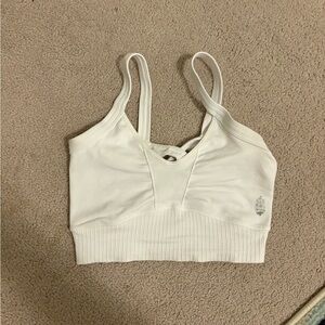 Free People White good karma scoop neck bra